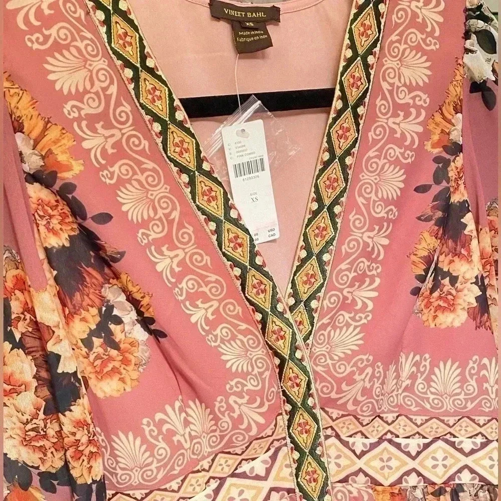 Anthropologie Pink Floral Patchwork Maxi Dress - Picture 8 of 10